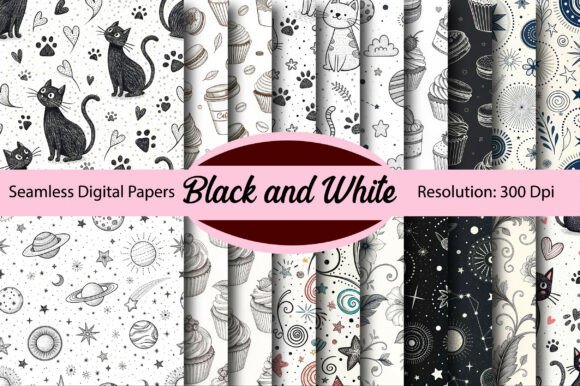 Black and White Seamless Digital Paper: Strategic Design Tool for Versatile Creativity
