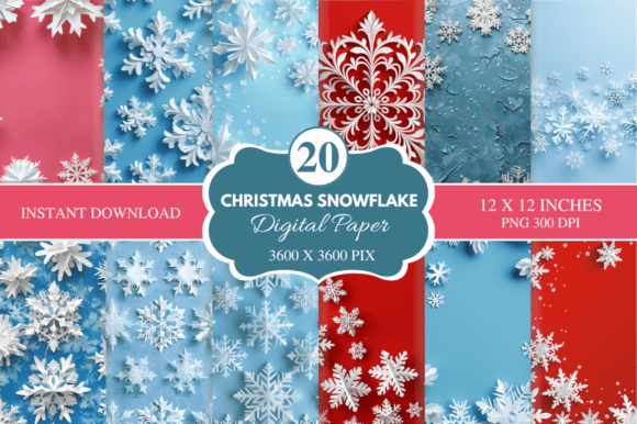 Christmas Snowflake Digital Paper Bundle Guide