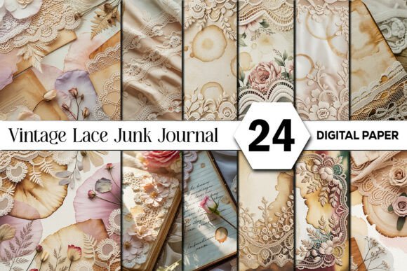 Elevating Digital Craftsmanship with Vintage Lace Junk Journal Backgrounds