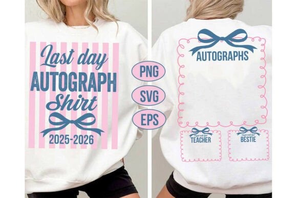 Evaluating Striped Last Day Autographs PNG SVG for School Celebrations