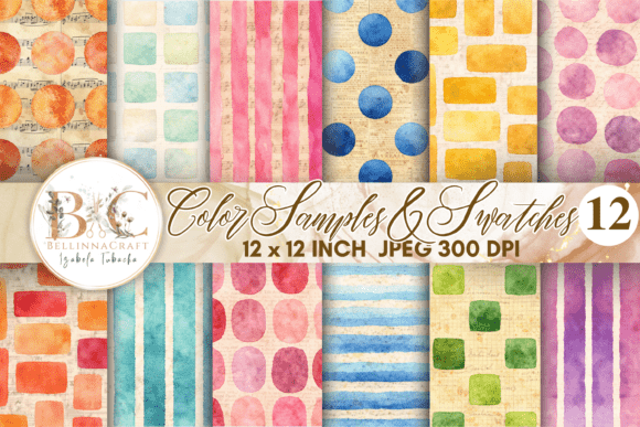 Evaluating Watercolor Color Samples Seamless Paper for Digital Crafting
