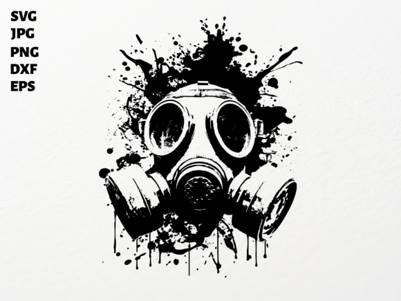 Gas Mask Ink Splatter SVG for Cricut: Evaluating Fit, Format, and Application