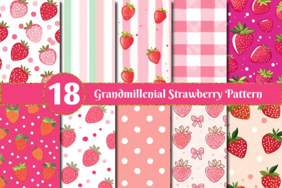 Grandmillenial Strawberry Pattern: Bringing Nostalgic Charm to Modern Digital Design