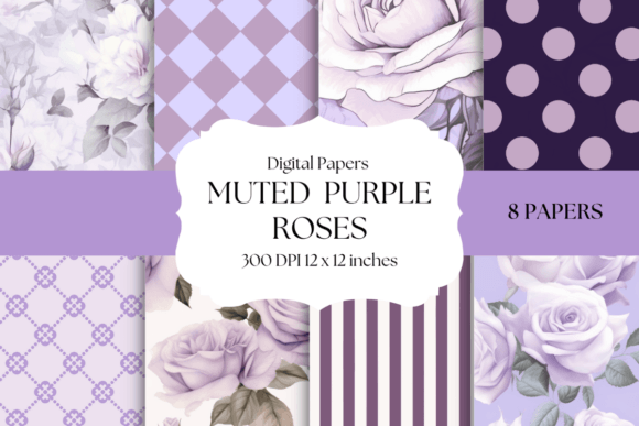 Muted Purple Roses Digital Papers: Integrating Botanical Elegance into Modern Design Workflows