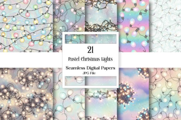 Pastel Christmas Lights Seamless Print: A Versatile Design Resource for Holiday Creatives