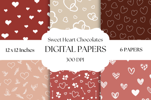 Sweet Heart Chocolates Digital Papers